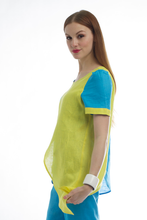 Surplice Color Block Aqua Citrus Top Style # 1765