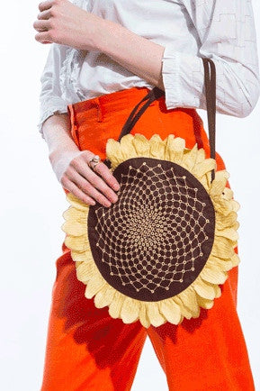 Embroidered Sunflower Bag