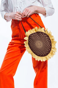 Embroidered Sunflower Bag