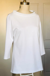 Boat Neck Top (White) Style #TT102JK