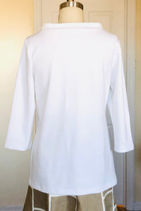 Boat Neck Top (White) Style #TT102JK