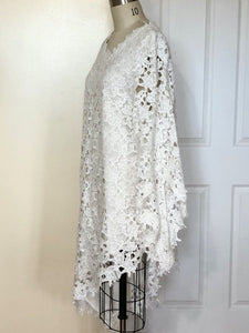 Asymmetric Lace Tunic (White) - Style # 1902