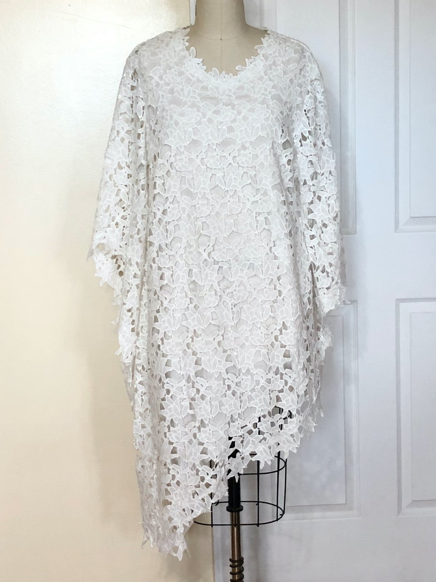 Asymmetric Lace Tunic (White) - Style # 1902