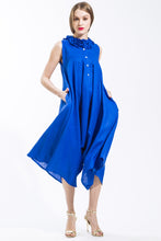 Jumpsuit with Mini Ruffle Neckline (Royal Blue) Style #1272