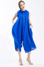 Jumpsuit with Mini Ruffle Neckline (Royal Blue) Style #1272