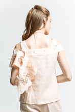 Cold Shoulder Blouse with Detachable Lace Style 7503