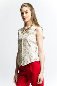 Embroidered Vest (Natural) Style 7959