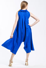 Jumpsuit with Mini Ruffle Neckline (Royal Blue) Style #1272