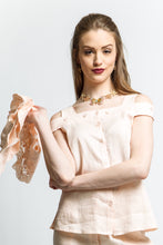 Cold Shoulder Blouse with Detachable Lace Style 7503
