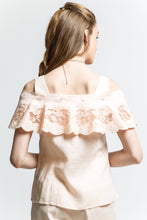 Cold Shoulder Blouse with Detachable Lace Style 7503