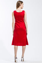Classic A-Line Sleeveless Dress (Red) Style 8088K